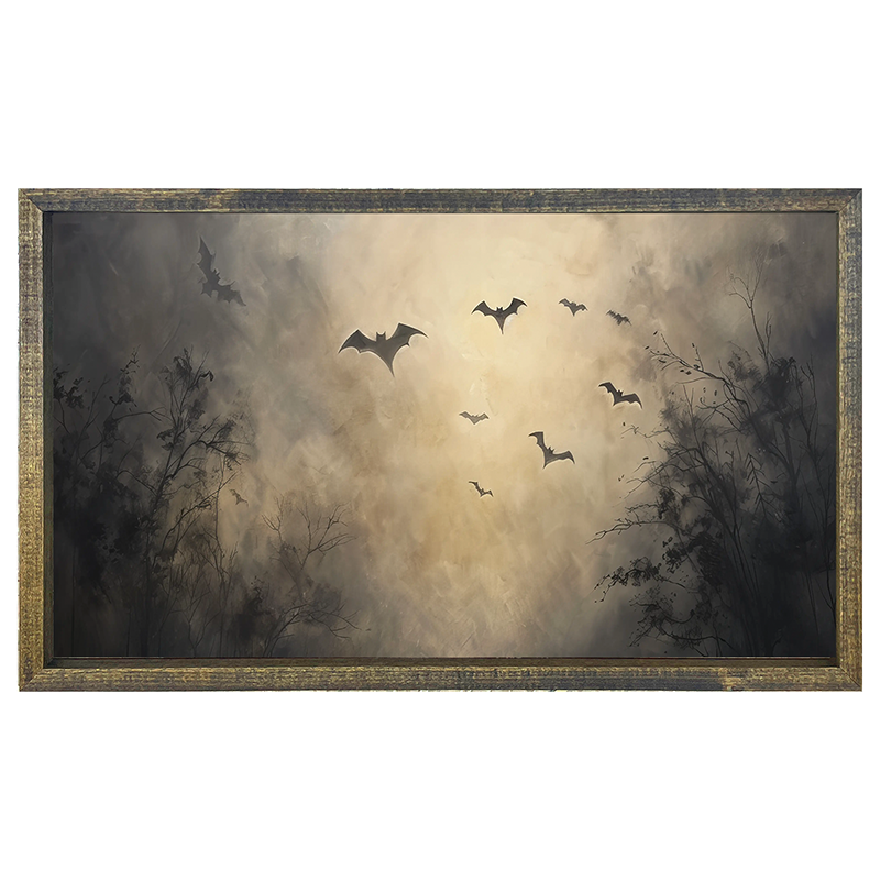 Moonlit Bats - Horizontal Frame
