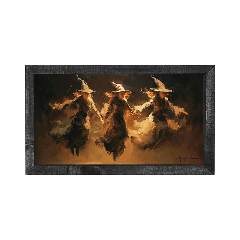 Three Witches Flying - Horizontal Frame