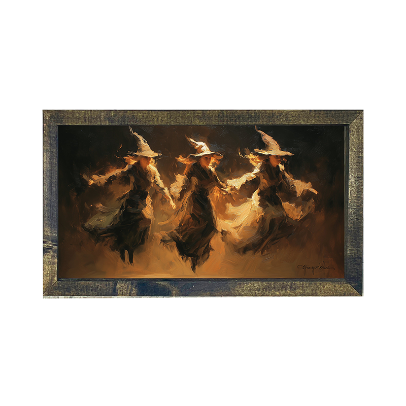 Three Witches Flying - Horizontal Frame