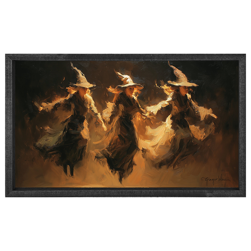 Three Witches Flying - Horizontal Frame