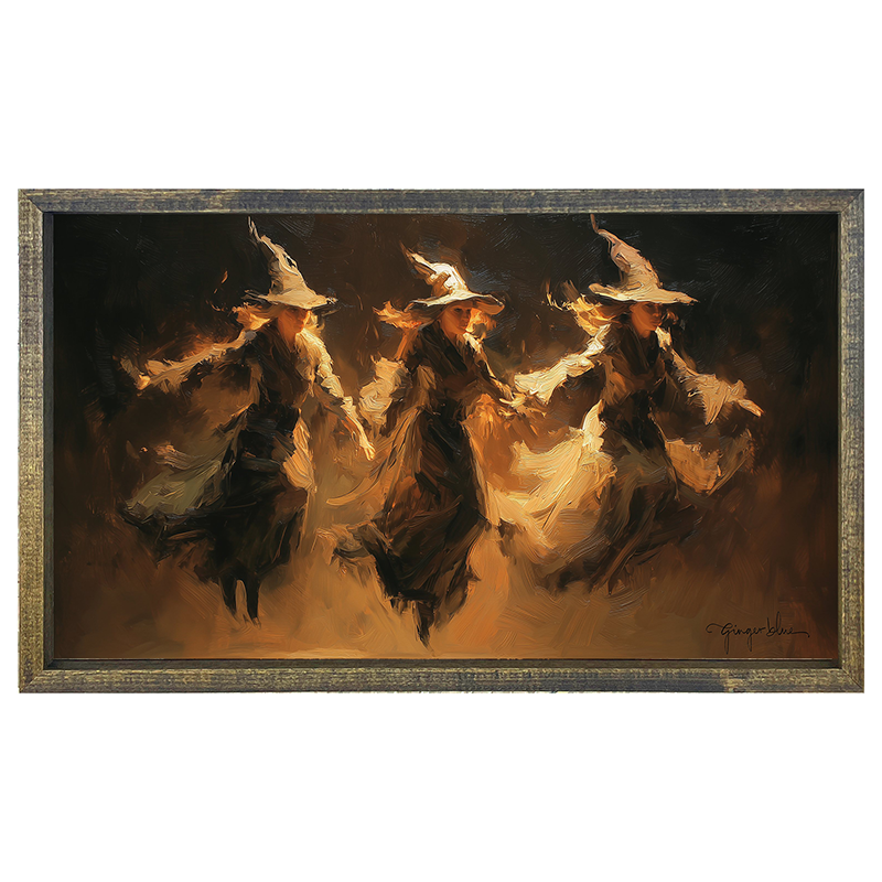 Three Witches Flying - Horizontal Frame