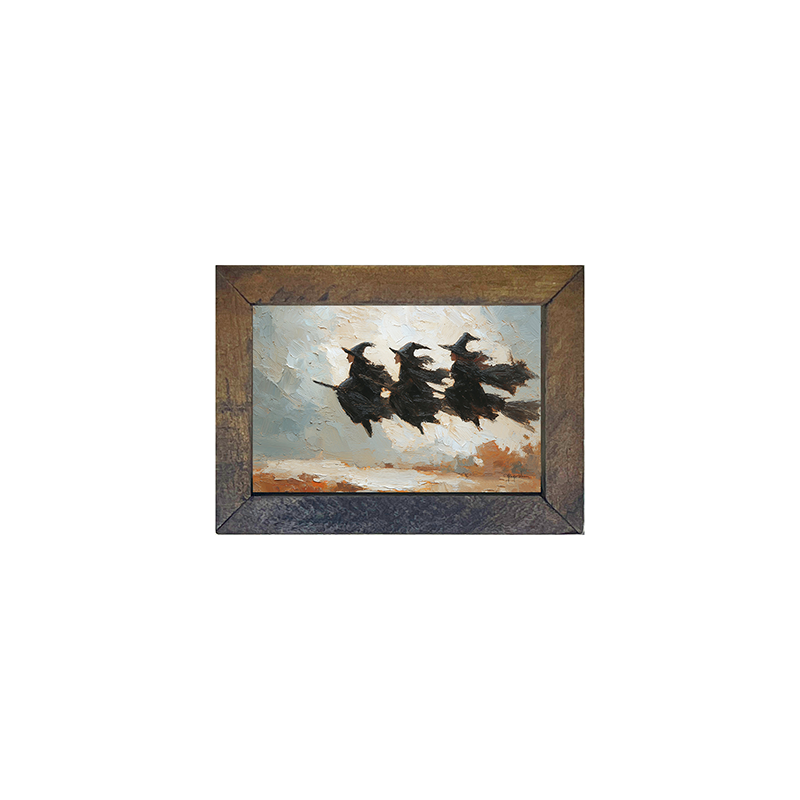Three Witches on Brooms - Horizontal Frame
