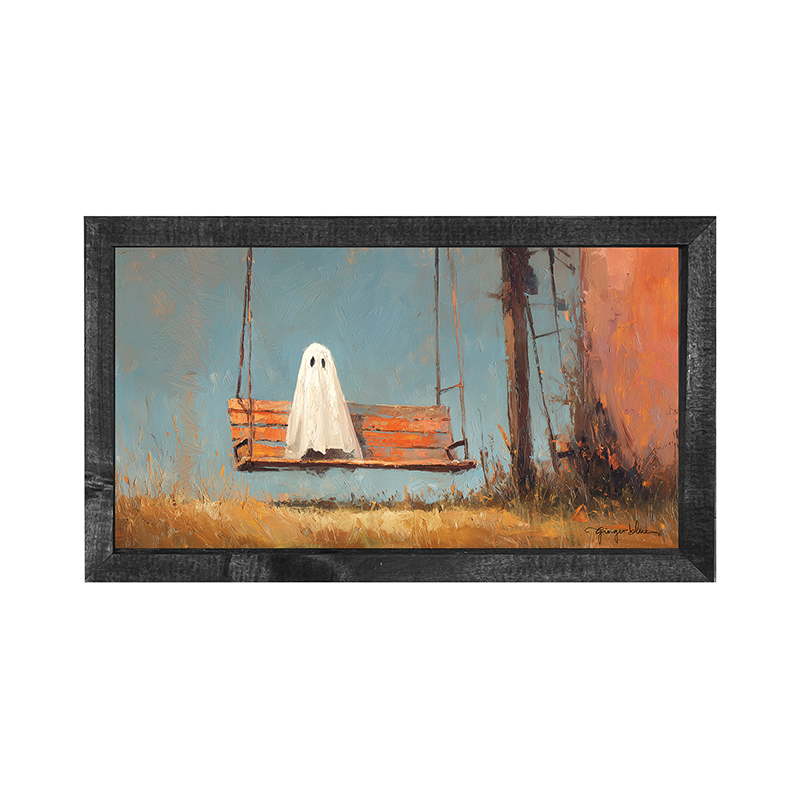 Ghost Sitting on Swing - Horizontal Frame