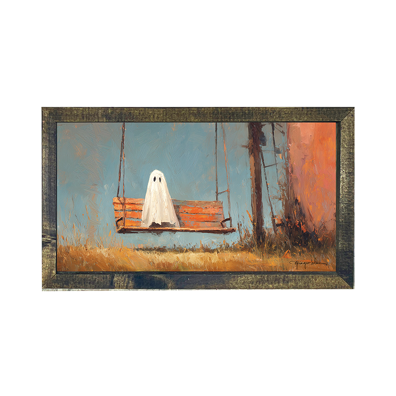 Ghost Sitting on Swing - Horizontal Frame