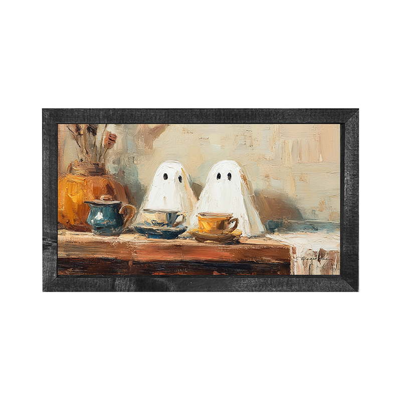 Ghosts Enjoying Tea - Horizontal Frame