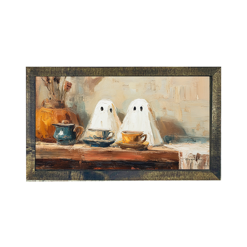 Ghosts Enjoying Tea - Horizontal Frame