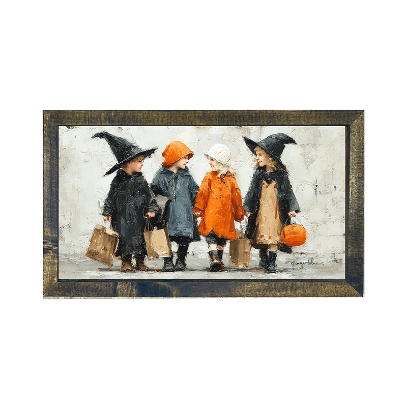 Halloween Children Trick or Treating - Horizontal Frame