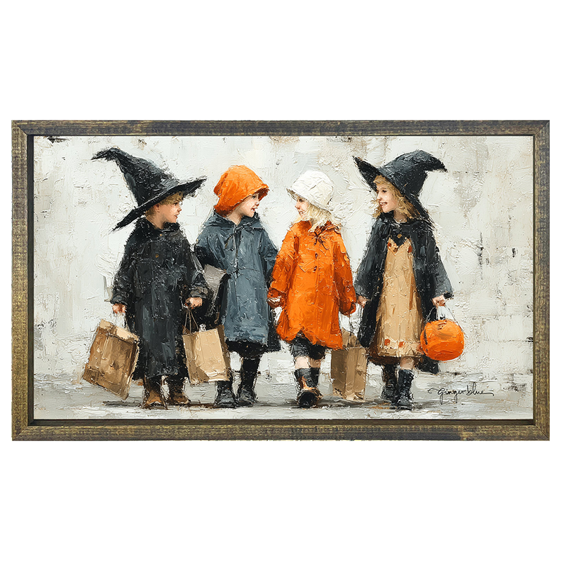 Halloween Children Trick or Treating - Horizontal Frame