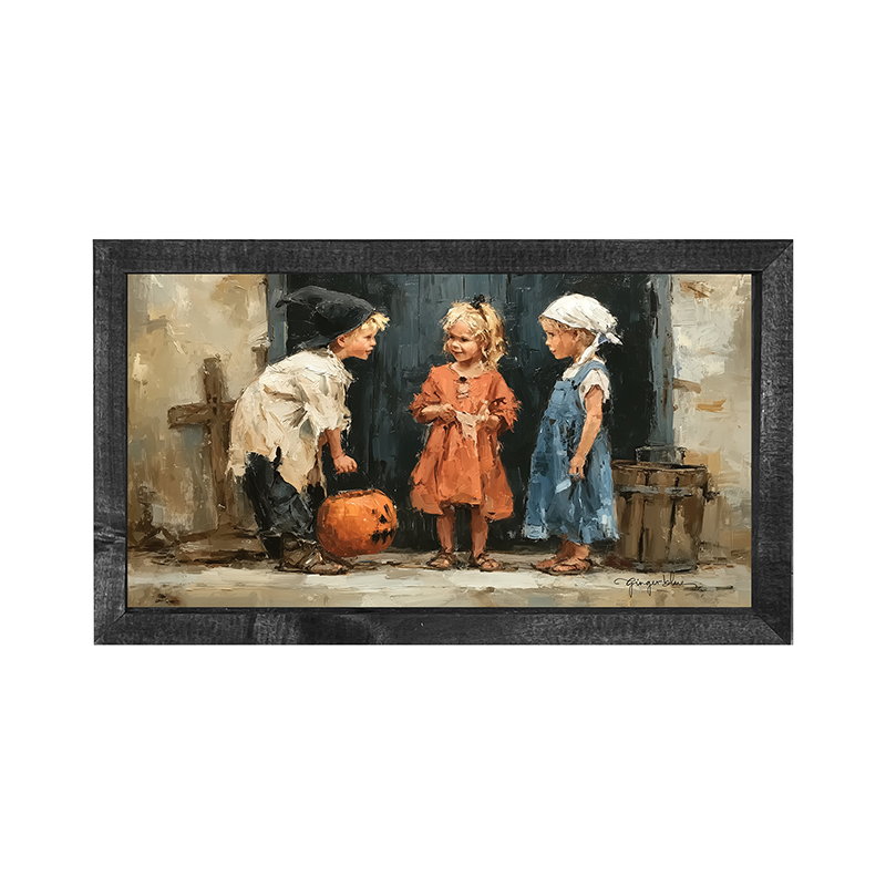 Children Ready for Halloween - Horizontal Frame