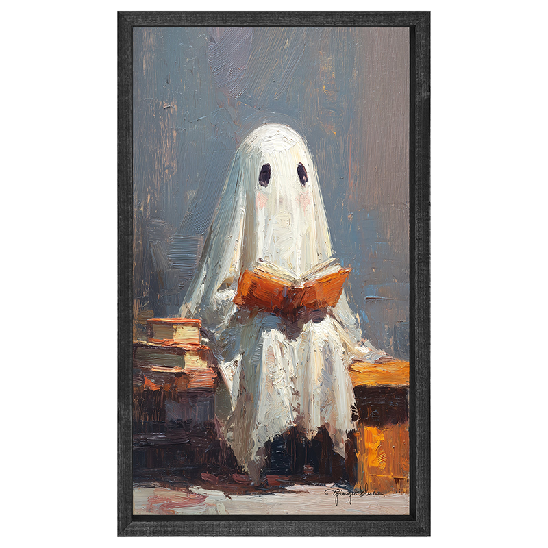 Ghost Reading a Book - Vertical Frame