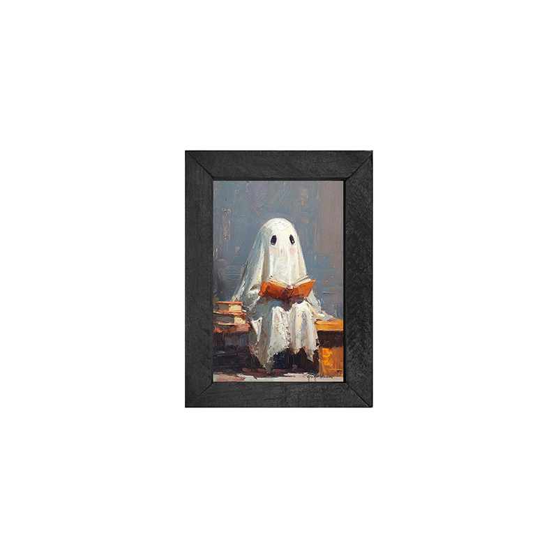 Ghost Reading a Book - Vertical Frame