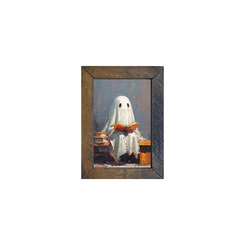 Ghost Reading a Book - Vertical Frame