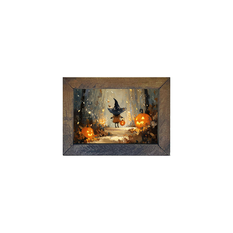Halloween Friends - Witch on Forest Path - Horizontal Frame
