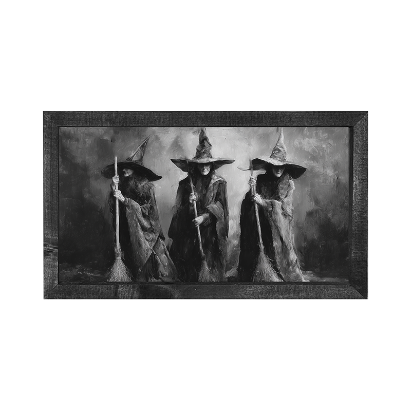 Three Shadow Witches Standing Together - Horizontal Frame