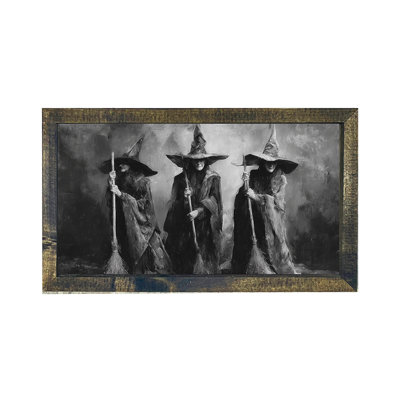 Three Shadow Witches Standing Together - Horizontal Frame