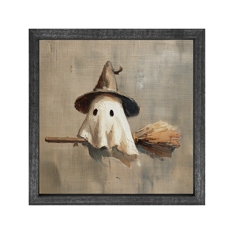 Witchy Ghost Flying - Square Frame