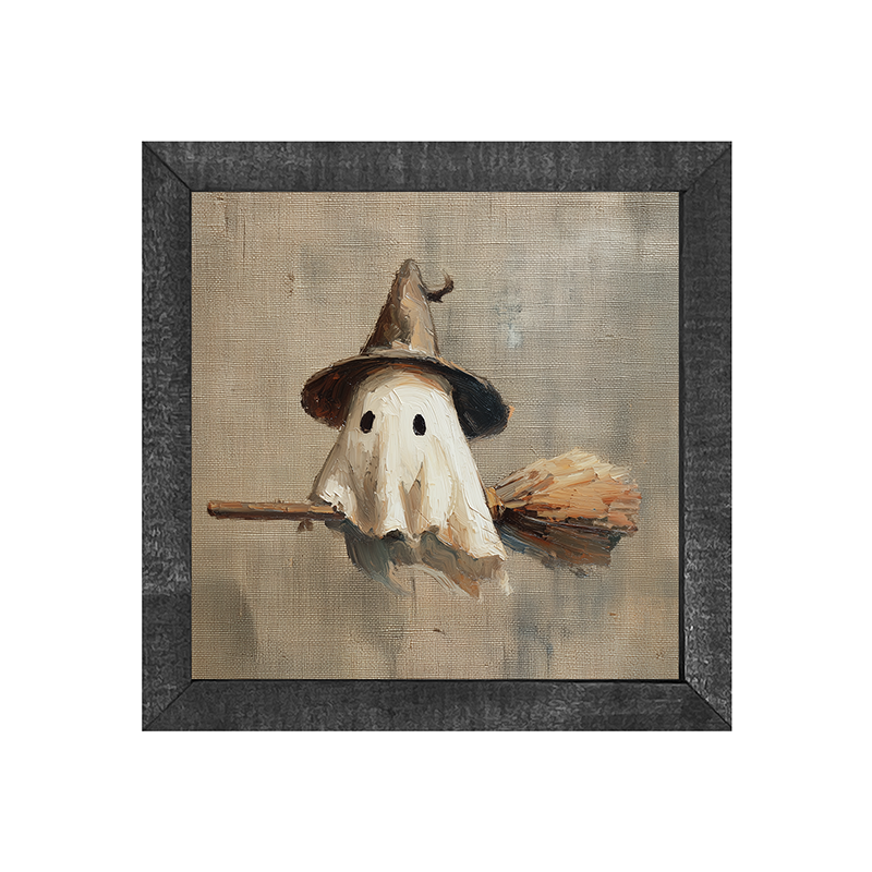 Witchy Ghost Flying - Square Frame