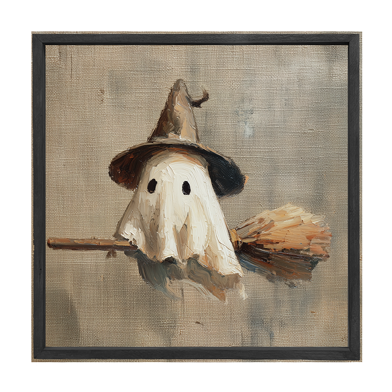 Witchy Ghost Flying - Square Frame