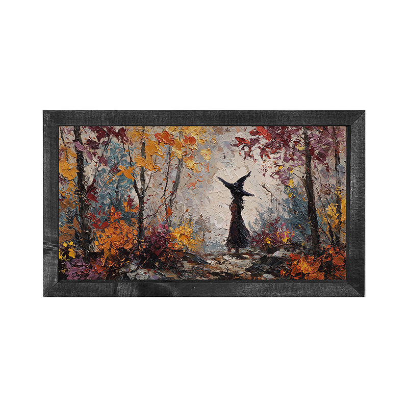 Autumn Witch Walking - Horizontal Frame
