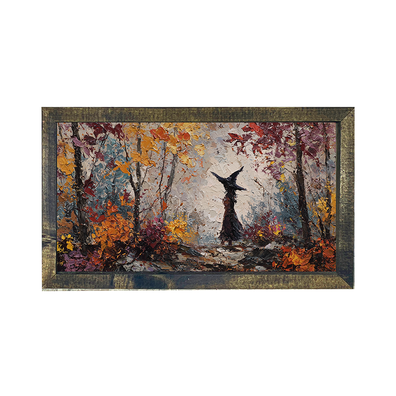Autumn Witch Walking - Horizontal Frame