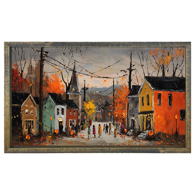 Halloween in the Village - Horizontal Frame