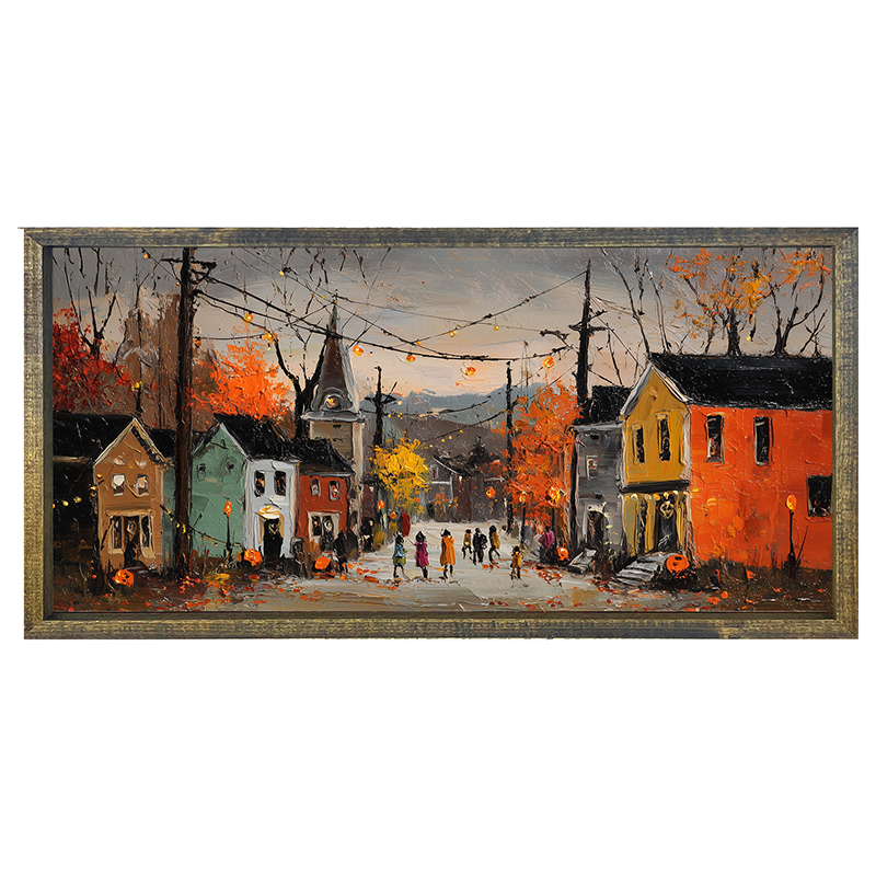 Halloween in the Village - Horizontal Frame