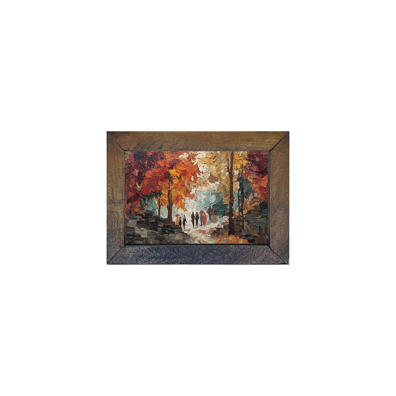 Walking in the Park in Autumn - Horizontal Frame