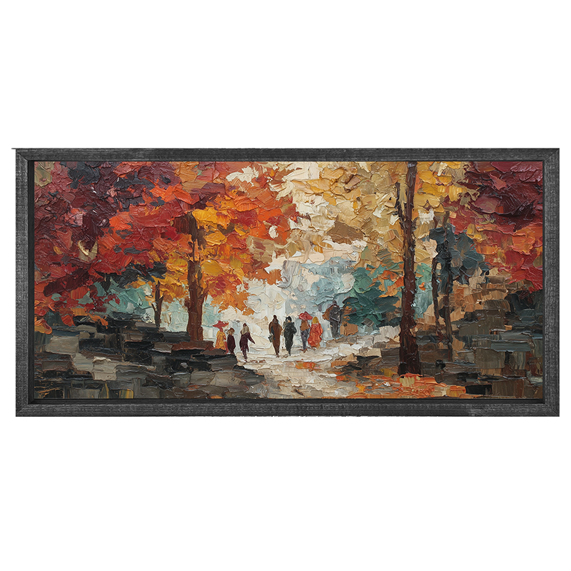 Walking in the Park in Autumn - Horizontal Frame
