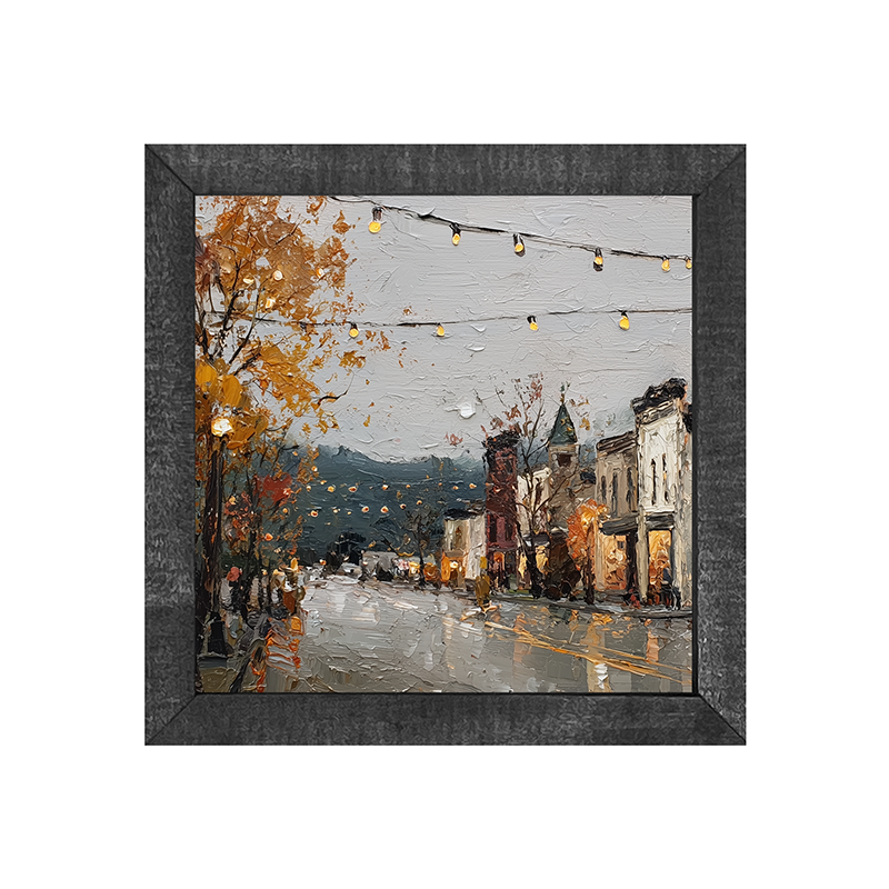 Hudson Valley Village - The Shops in Autumn - Square Frame