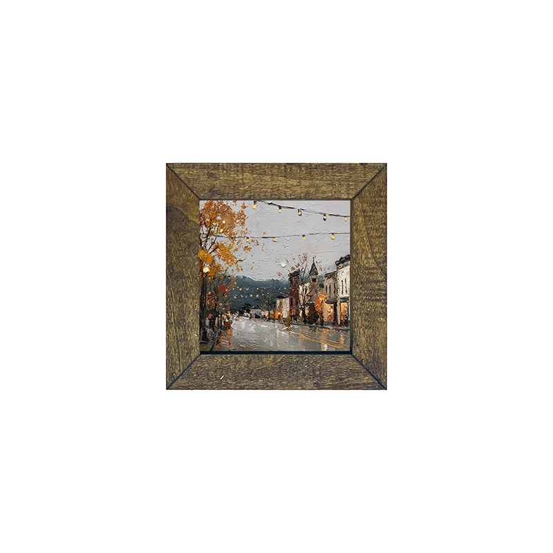 Hudson Valley Village - The Shops in Autumn - Square Frame