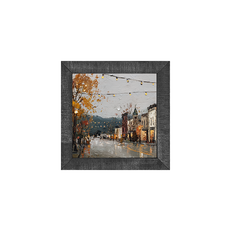 Hudson Valley Village - The Shops in Autumn - Square Frame