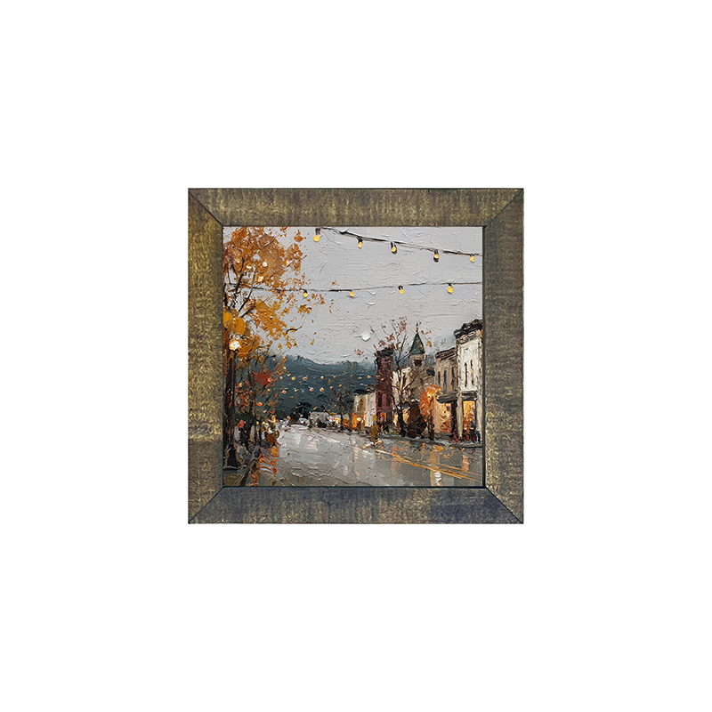 Hudson Valley Village - The Shops in Autumn - Square Frame