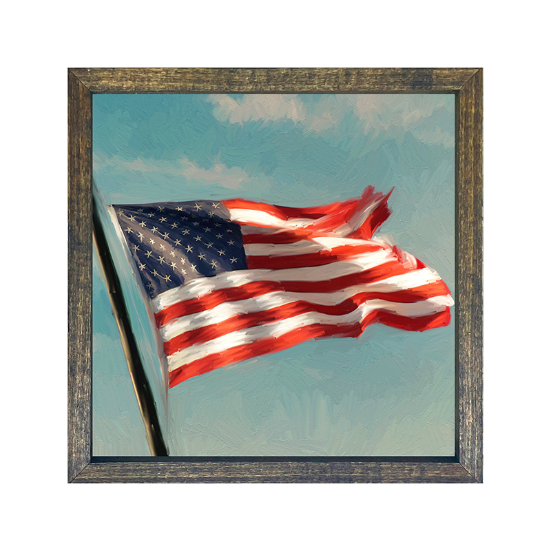Flag waving in the sky