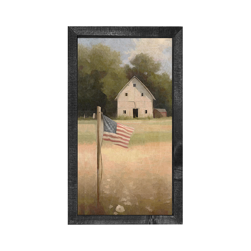 Flag with barn-Vertical Frame