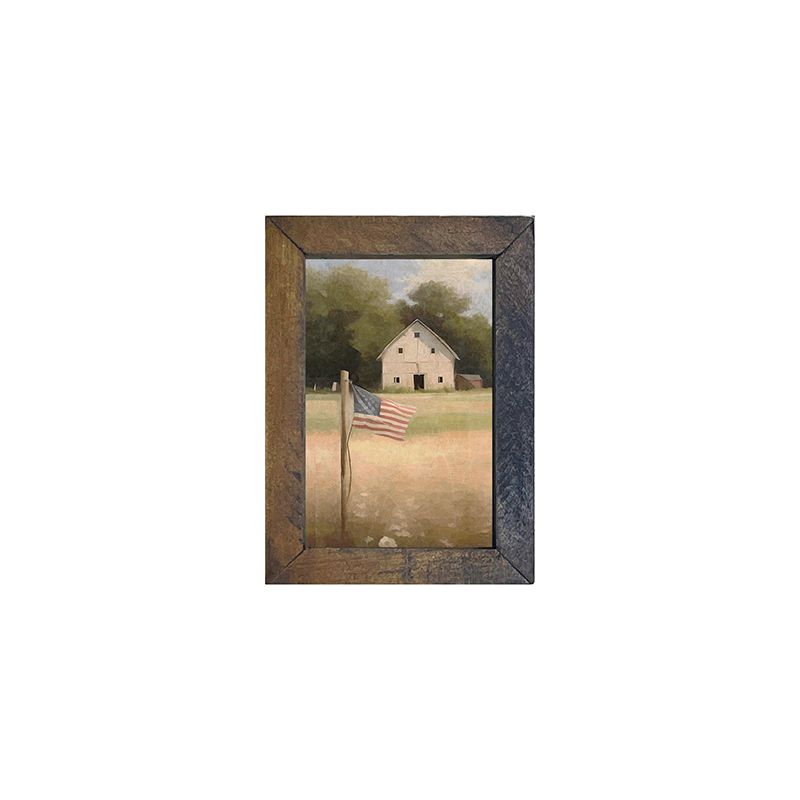 Flag with barn-Vertical Frame