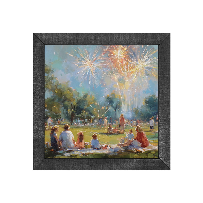 Fireworks and families at the Park - Square Frame