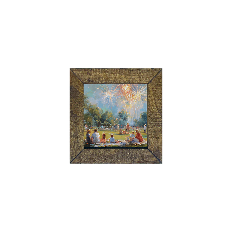 Fireworks and families at the Park - Square Frame