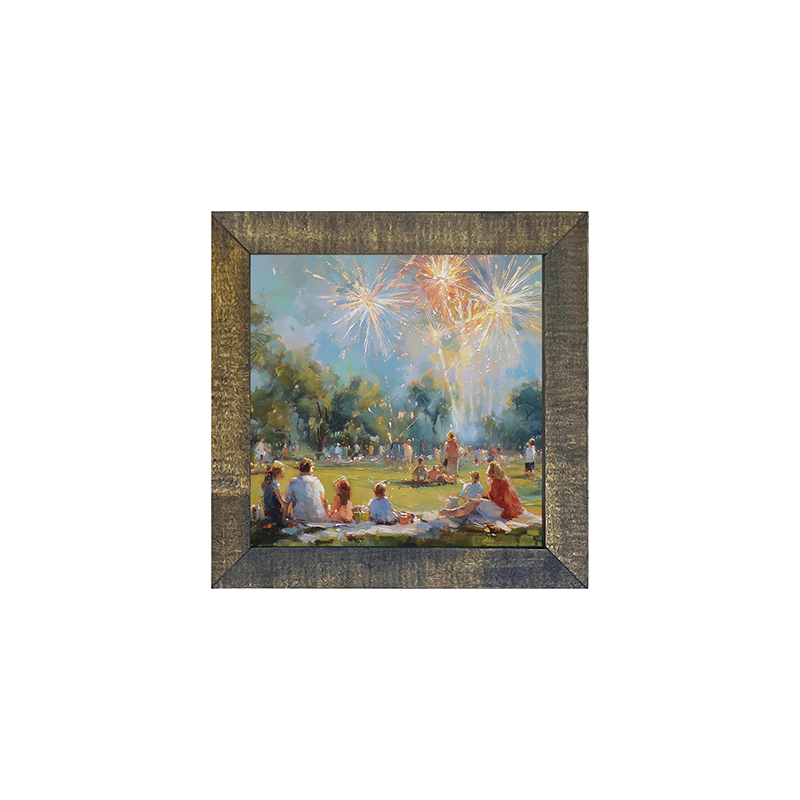 Fireworks and families at the Park - Square Frame