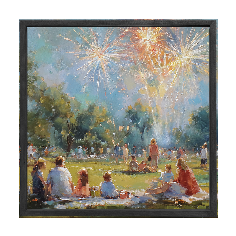 Fireworks and families at the Park - Square Frame
