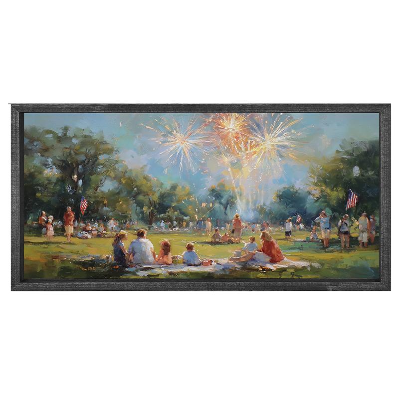 Fireworks and families at the Park - Horizontal Frame