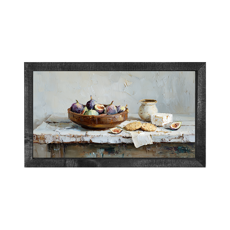Sideboard Still Life - Figs and Cheese - Horizontal Frame