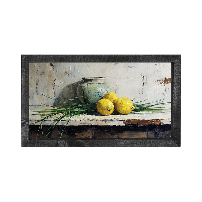 Sideboard Still Life - Three Lemons - Horizontal Frame