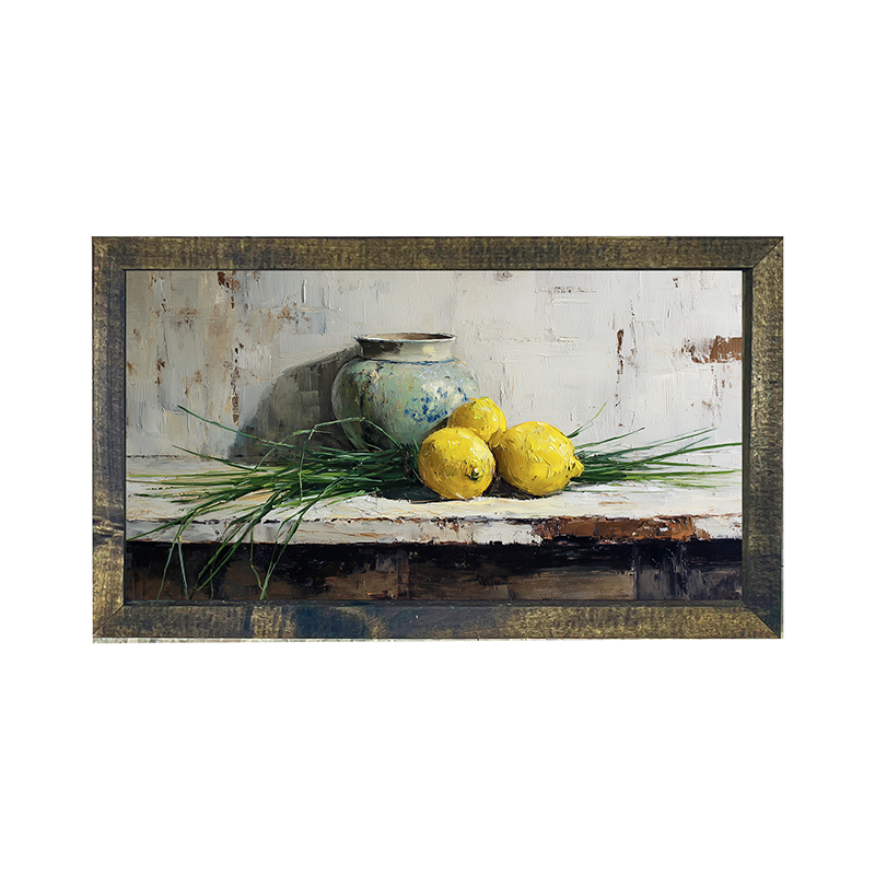 Sideboard Still Life - Three Lemons - Horizontal Frame