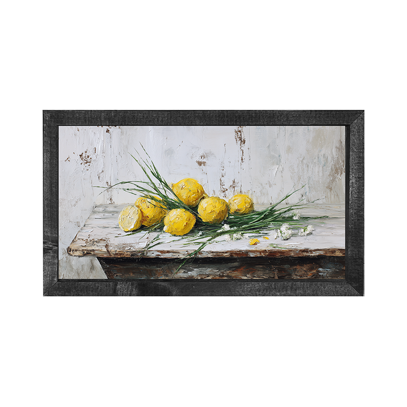 Sideboard Still Life - A Bunch of Lemons - Horizontal Frame