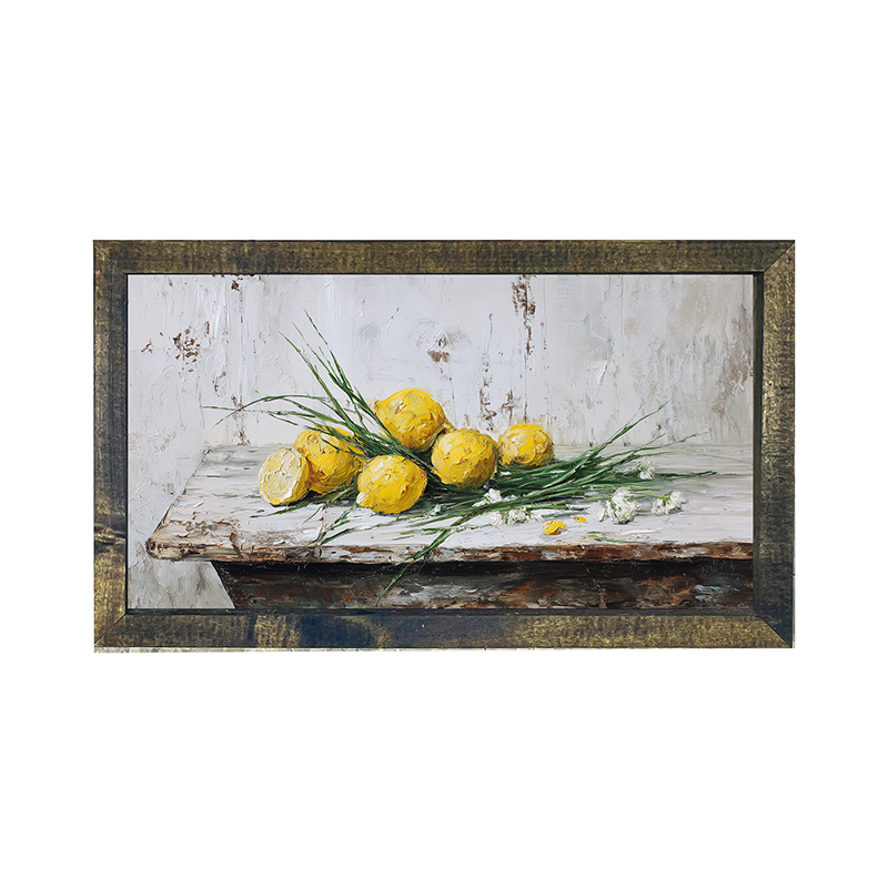 Sideboard Still Life - A Bunch of Lemons - Horizontal Frame
