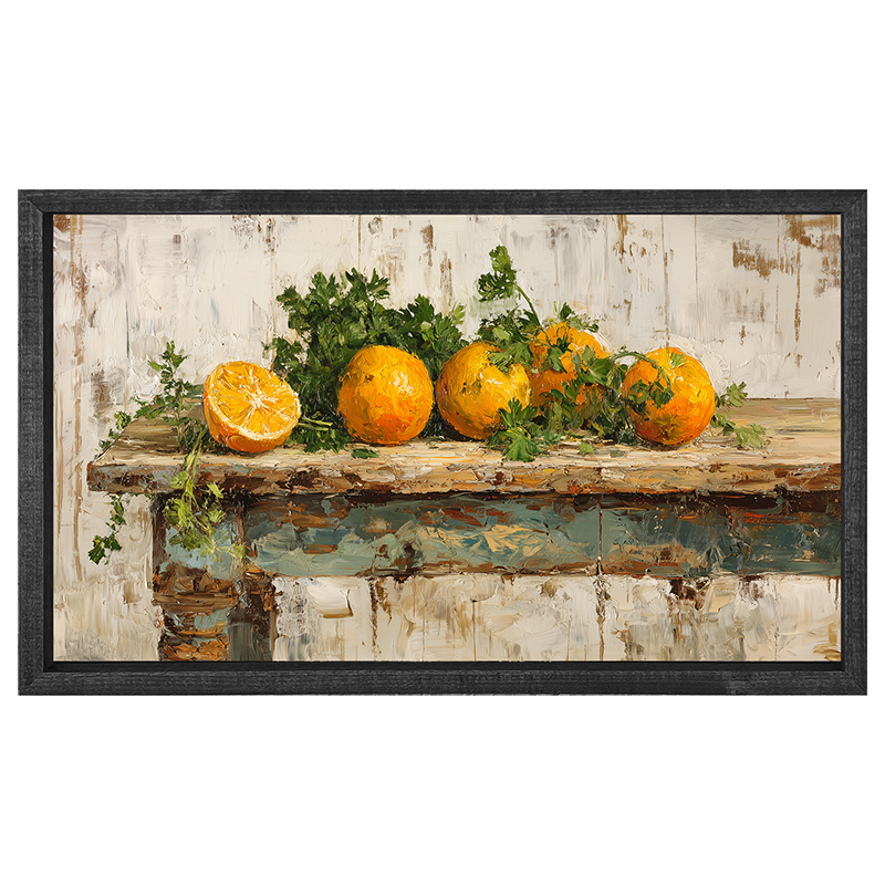 Sideboard Still Life - Oranges - Horizontal Frame