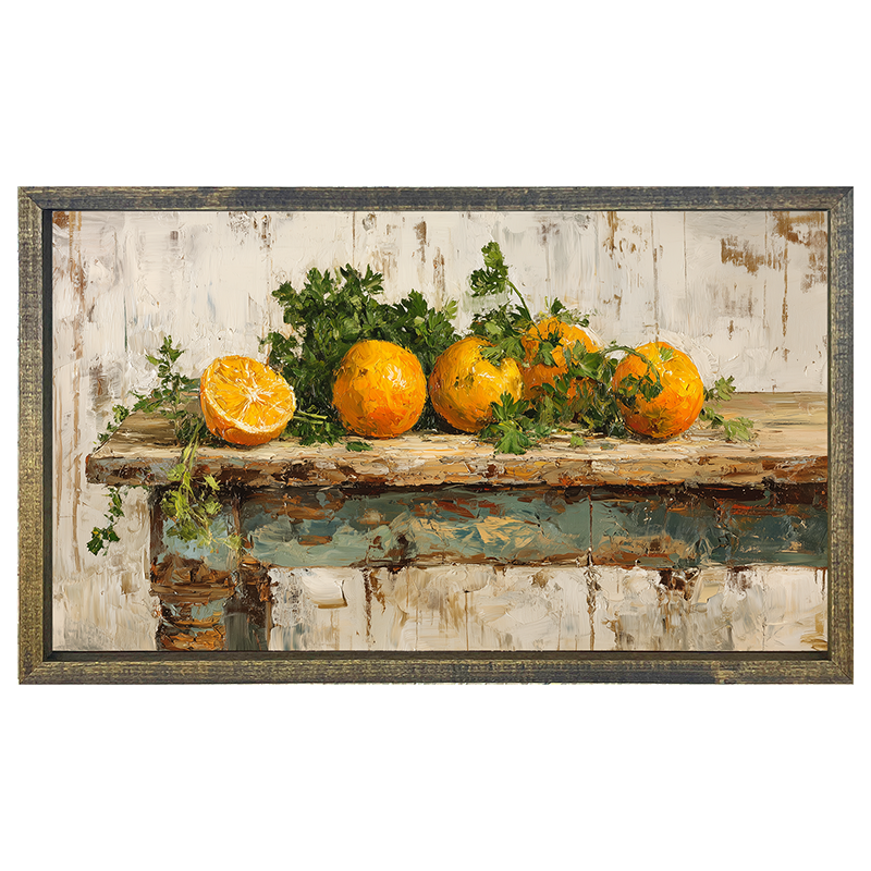 Sideboard Still Life - Oranges - Horizontal Frame