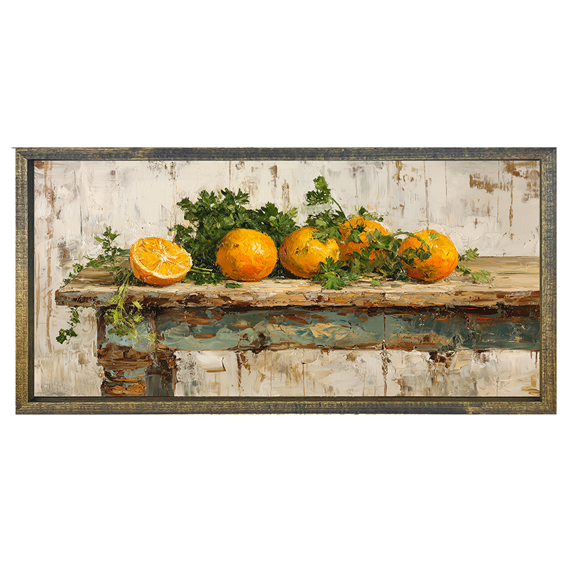 Sideboard Still Life - Oranges - Horizontal Frame