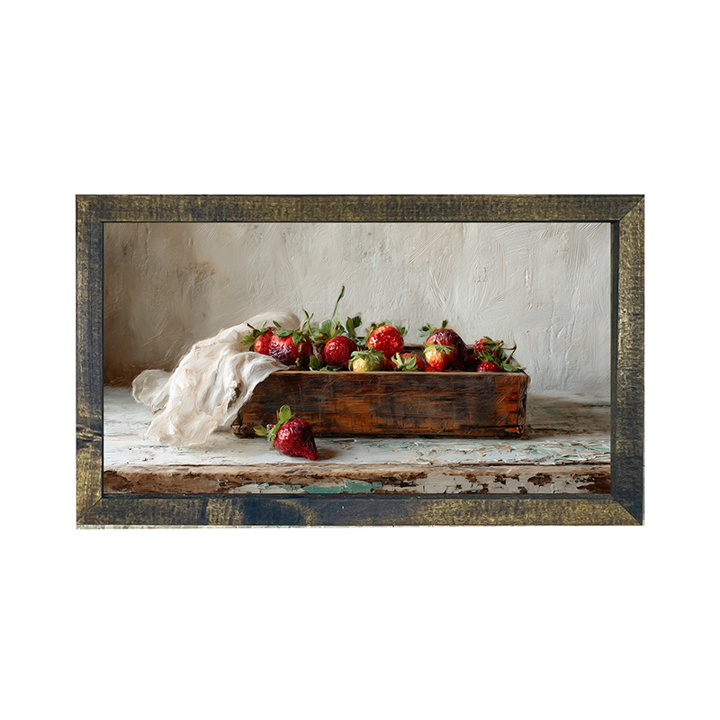 Sideboard Still Life - Box of Strawberries - Horizontal Frame