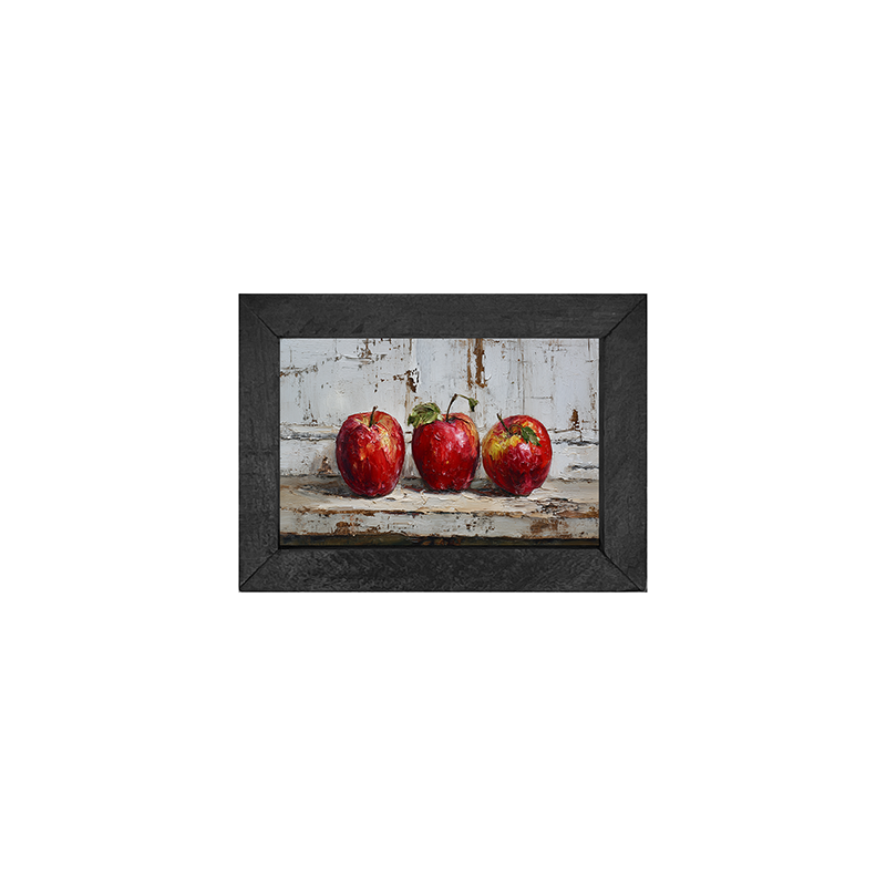 Sideboard Still Life - Three Red Apples - Horizontal Frame